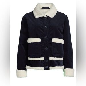 Free Assembly Women's Corduroy Jacket with Faux Shearling Trim size small